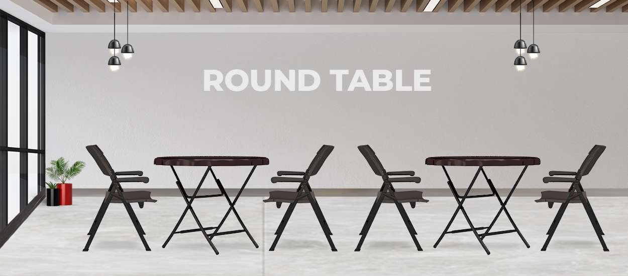 Cherry 2.7ft Folding Center Table | round table web